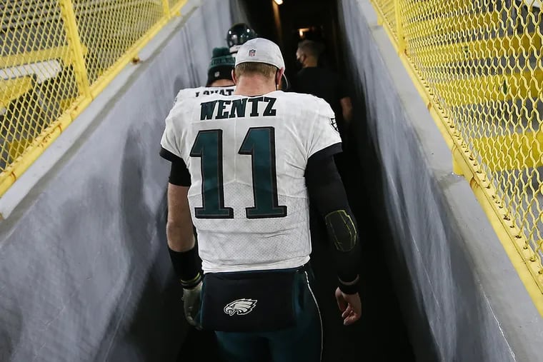 The Eagles moved on from Carson Wentz in 2021, trading him to the Colts in February.