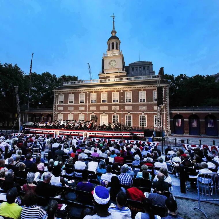 The annual Philly Pops concert at Independence Mall on July 3, 2016.