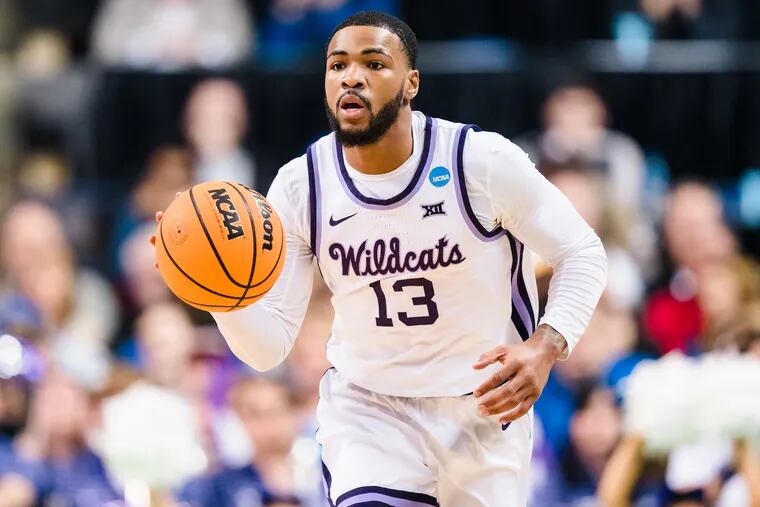 Point guard Desi Sills and No. 3 seed Kansas State are a slight underdog against No. 7 seed Michigan State in Thursday’s NCAA Tournament East Region clash in New York. Michigan State vs. Kansas State is currently the most-bet Sweet 16 game at BetMGM. (Photo by Jacob Kupferman/Getty Images)