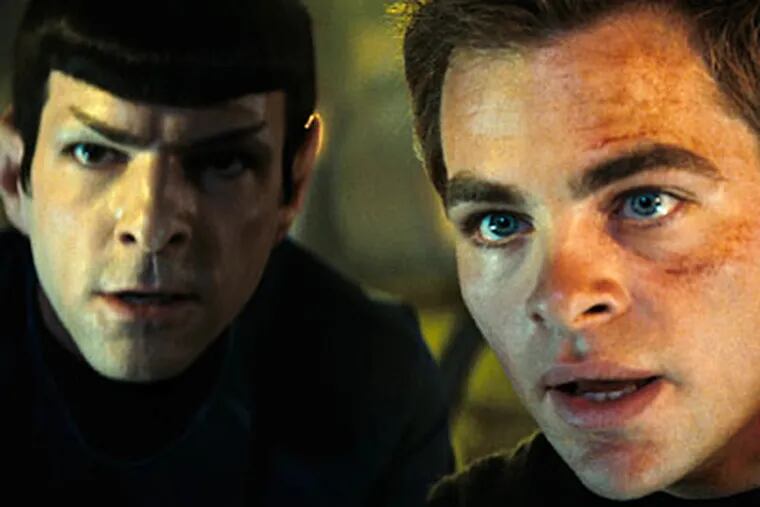 Zachary Quinto (left) plays Spock and Chis Pine plays James T. Kirk in "Star Trek." (AP/Paramount Pictures, Industrial Light & Magic)
