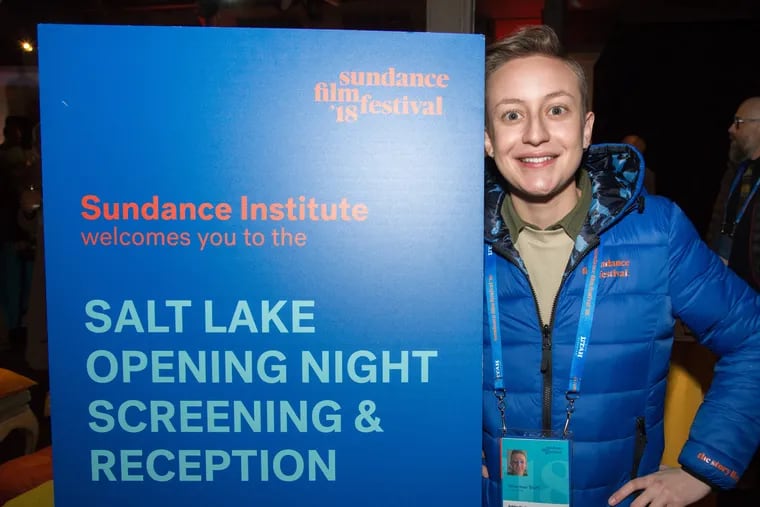 Sundance Festival programmer Ash Hoyle at the festival's opening night reception, from 2018