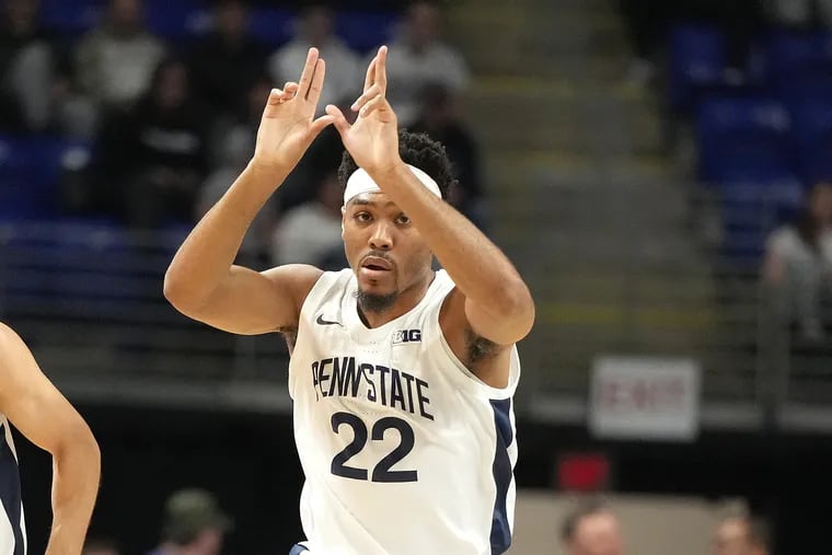 Penn State guard Jalen Pickett, who averages a team-high 18 points per game, will lead the Nittany Lions against Illinois in second-round Big Ten Tournament action Thursday. Penn State will take the court as an underdog despite defeating the Illini twice during the regular season. (Photo by Mitchell Layton/Getty Images)
