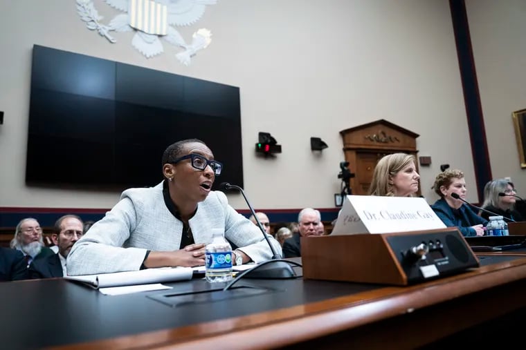 Harvard University president Claudine Gay and Penn president Liz Magill testify at a House Education and Workforce Committee Hearing last month.