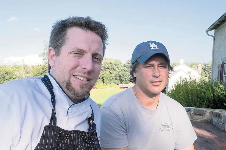 Wyebrook Farm chef Eric Yost, left, and owner Dean Carlson. ( ED HILLE / Staff Photographer )