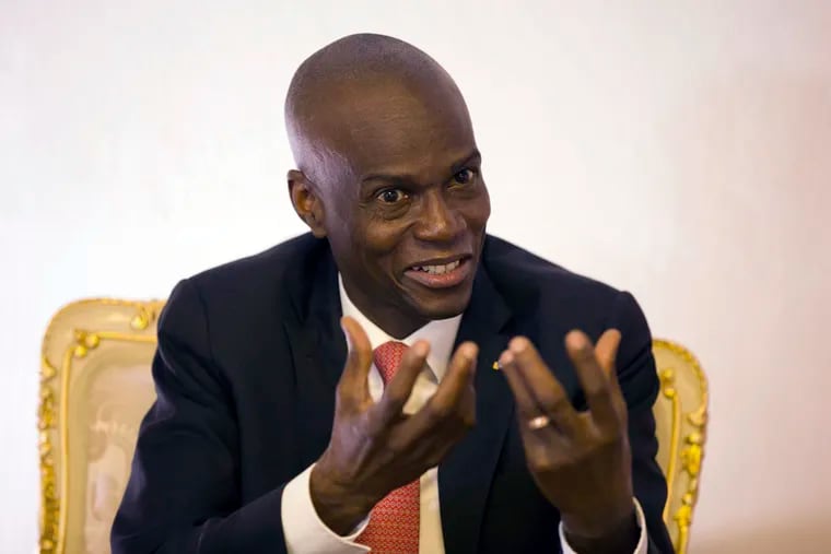 Haiti President Jovenel Moise, shown during an interview in his office in Port-au-Prince in 2019, was assassinated, officials said Wednesday.
