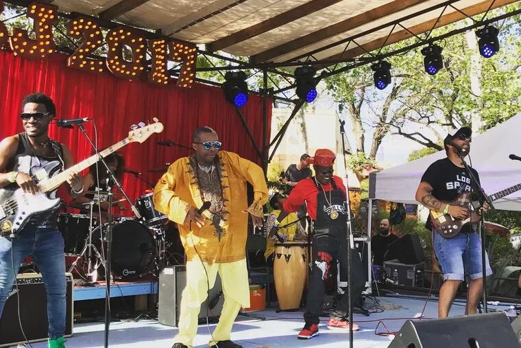 Colombian band Tribu Baharu at the SXSW music festival in Austin, Texas n March. They play Nuevofest at FringeArts on Sunday.