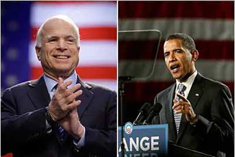 Presidential candidates John McCain and Barack Obama are in their final days of campaigning. (AP PHotos)