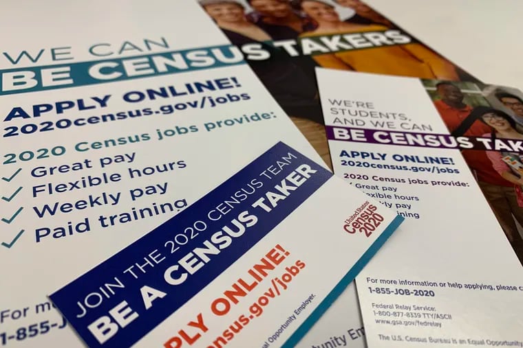 The Census Bureau is distributing these recruitment fliers as it seeks to fill hundreds of thousands of jobs for the 2020 Census.