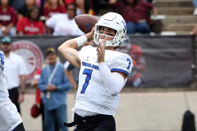 Georgia State quarterback Conner Manning passes against Troy during a game last October.