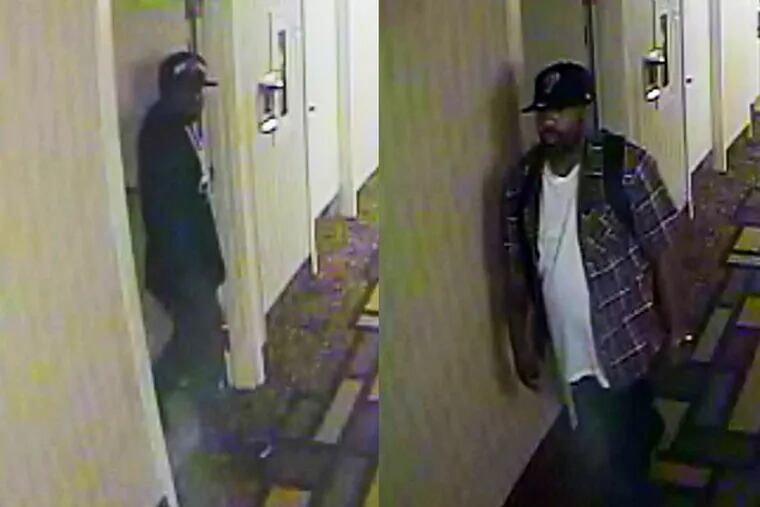 Police are looking for two men suspected of robbing a guest at a Comfort Inn in Bucks County Oct. 1.