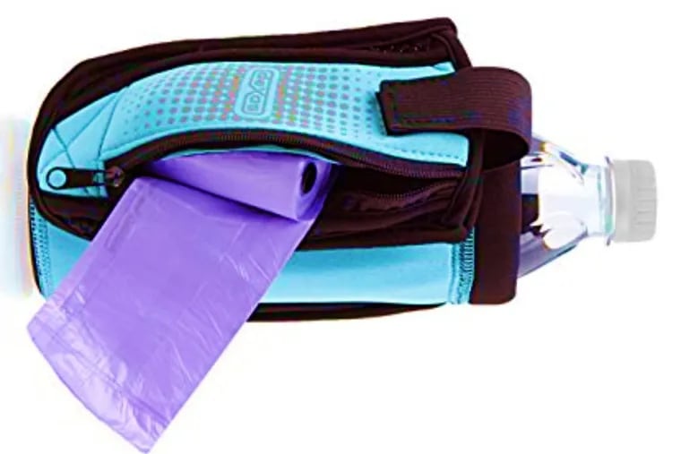 The Popware for Pets BottlePocket has a zippered pocket that can hold waste bags and treats as well as credit cards and keys.
