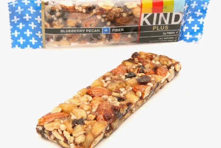KIND, the folks that focus on healthy snacking, have added a line of fruit and nut bars with a nutritional boost. Try the dark chocolate cherry cashew with antioxidants; pomegranate blueberry pistachio with antioxidants; or one that could become positively addictive: peanut butter dark chocolate with protein. All are gluten-free.
