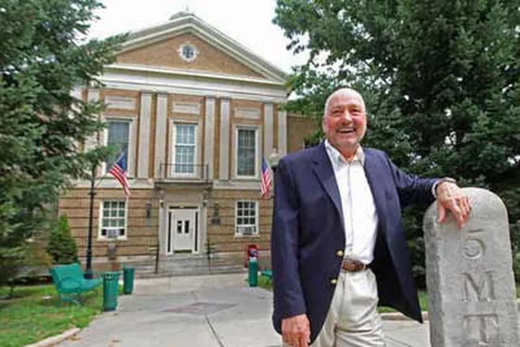 Mayor Frank North at the Merchantville municipal building. Of a merger with Cherry Hill, he said, &quot;I'm not against [a merger] or for it. I'm here to do whatever is right for Merchantville. . . .&quot;