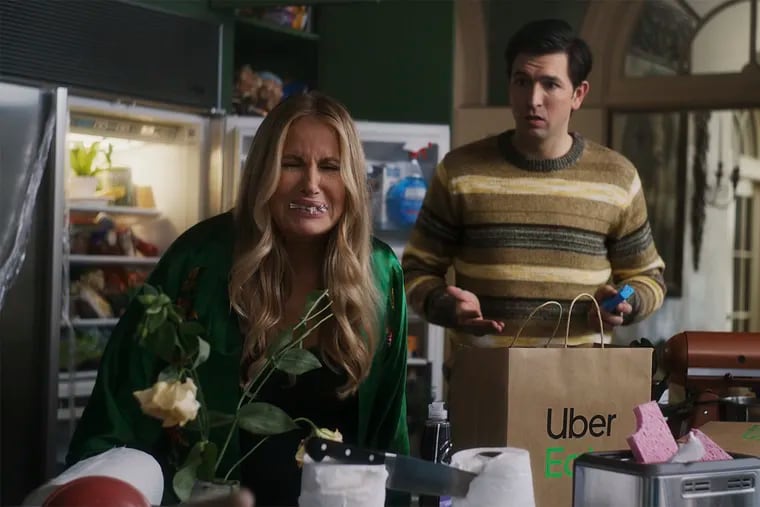Jennifer Coolidge in an Uber Eats commercial that will air during the Super Bowl.