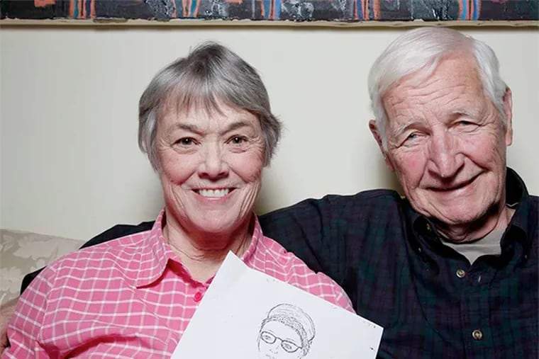John and Bonnie Raines, with an FBI drawing of her from 1971, after a break-in of the FBI's office in Media. Dozens of FBI files were stolen and sent to newspapers. Nearly 43 years later, several of those involved have come forward to tell their story.