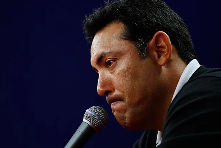 Ruben Amaro will face a lot of questions should the Phillies' season go awry. (AP Photo/Matt Slocum)