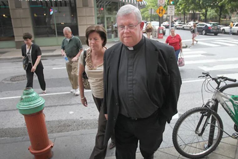 Three days before testimony was expected to begin, attorneys for Msgr. William J. Lynn, above, and the Rev. James J. Brennan said they should be allowed to pick a new jury, a process that could take weeks. (Alejandro A. Alvarez, File / Staff Photographer)