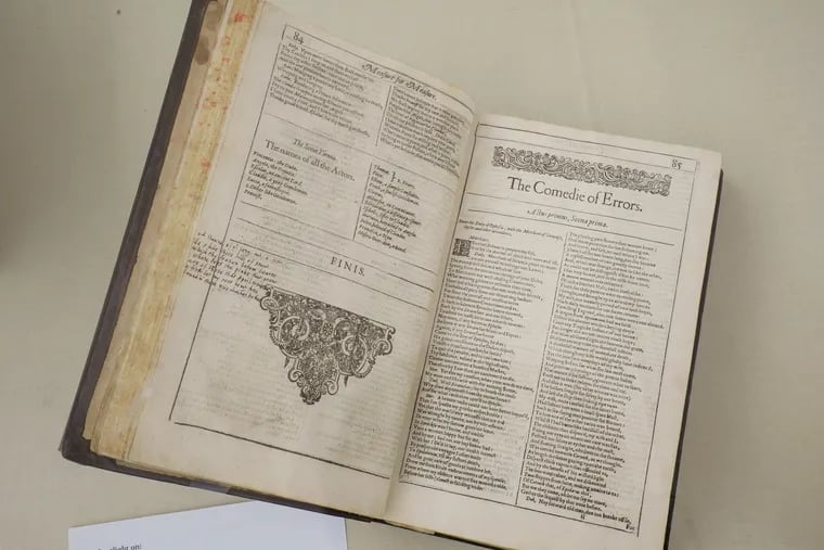 A rare book which appears to have been owned by Paradise Lost poet John Milton, at the Free Library of Philadelphia on Vine Street, in Philadelphia, September 17, 2019.