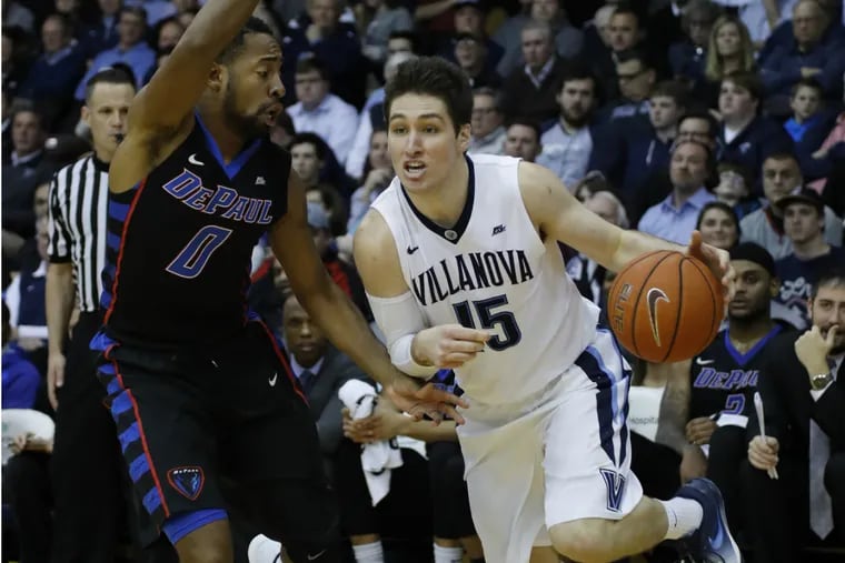 Villanova's Ryan Arcidiacono brings up the ball against DePaul Tuesday night in the Wildcats' final home game of the season.