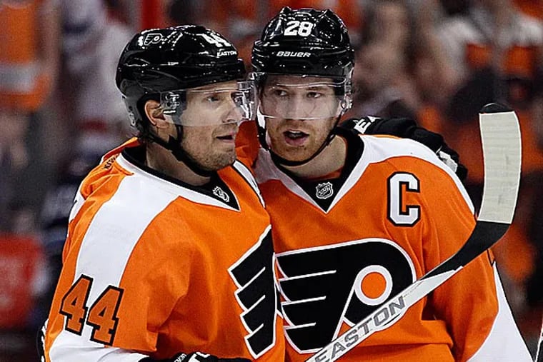 Only four Flyers are left from the 2010 Eastern Conference championship team: Braydon Coburn, Scott Hartnell, Claude Giroux and Kimmo Timonen. (Tom Mihalek/AP)