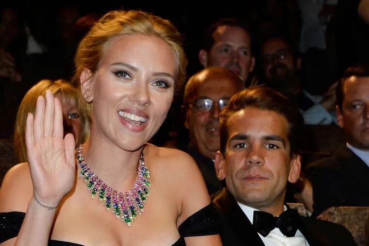 Scarlett Johansson and Romain Dauriac, here at a 2013 premiere, got hitched Oct. 1 in Montana.