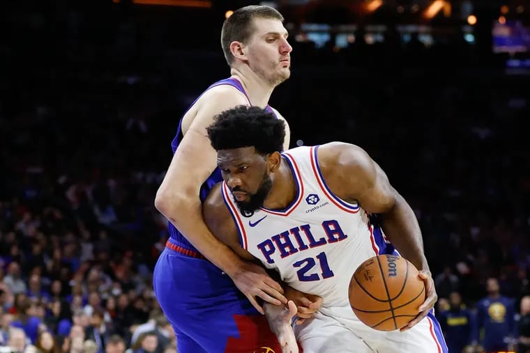 Sixers center Joel Embiid is out for Monday's matchup against the Nuggets' Nikola Jokic.