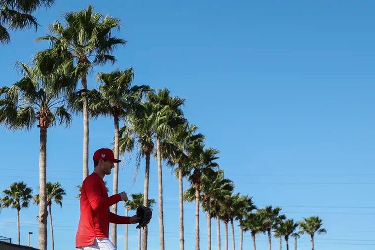 Phillies pitchers and catchers report for the first day of Spring Training at the BayCare Ballpark in Clearwater, Fla. on Wednesday, Feb. 14, 2024.