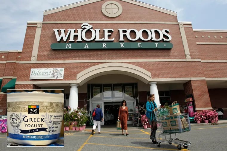 Lawyers are claiming in a motion that Whole Foods quietly pulled its Greek yogurt (inset) off its shelves, then destroyed the entire inventory.