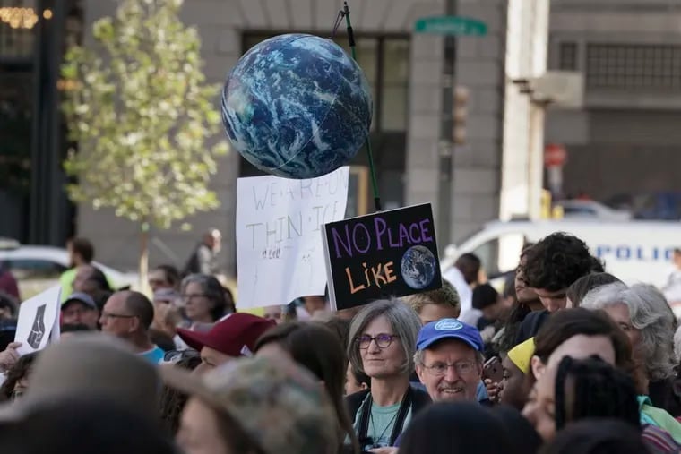 Global Climate Strike Rally held in Center City Philadelphia outside of Philadelphia City Hall on Friday, September 20, 2019. The coronavirus has exposed that leaders can mobilize to fight an existential threat, and should do the same with climate change, writes environmental researcher Lucas Isakowitz.
