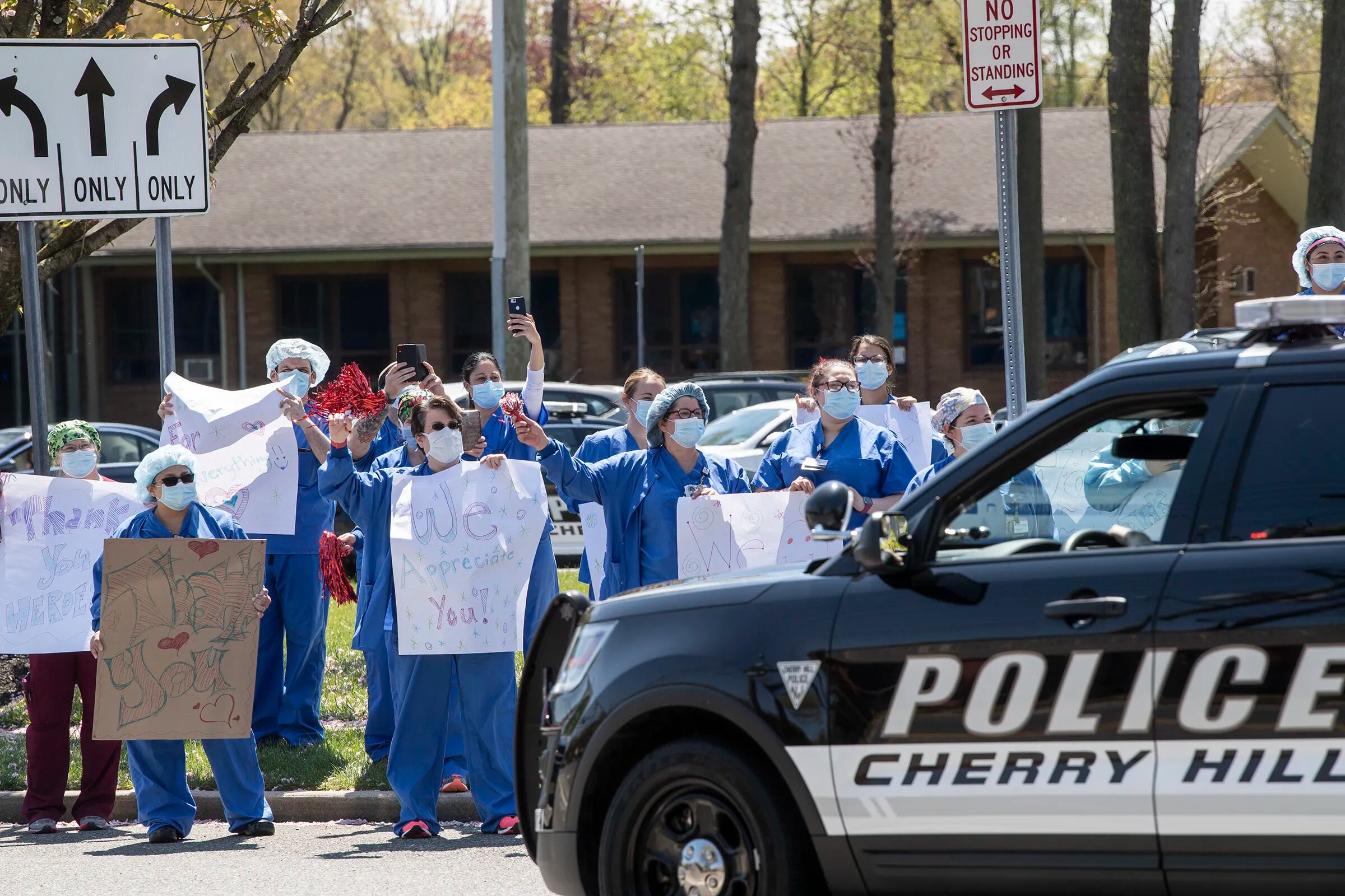First responders salute health-care workers with parade in Cherry Hill