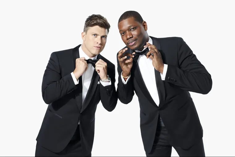 Colin Jost, left, and Michael Che will host "The 70th Primetime Emmy Awards."