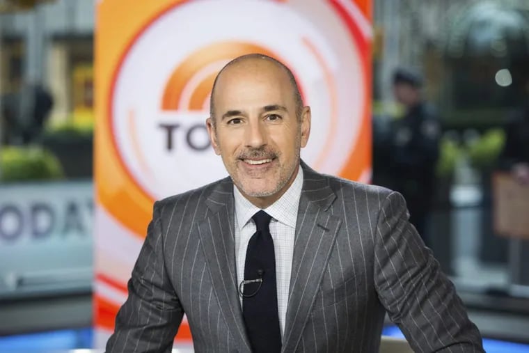 This Nov. 8, 2017 photo released by NBC shows Matt Lauer on the set of the &quot;Today&quot; show in New York. NBC News fired the longtime host for &quot;inappropriate sexual behavior.&quot;