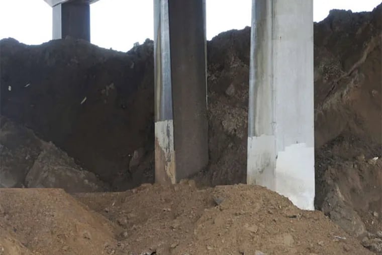"Short-term" dirt storage under I-95 at Girard Avenue "has not compromised the safety of the highway," says PennDot.