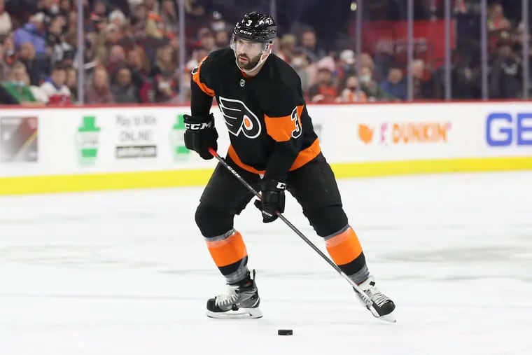 Flyers defenseman Keith Yandle with the puck against the Washington Capitals on Saturday, February 26, 2026 in Philadelphia.