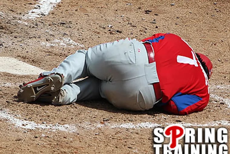 Michael Martinez is the latest Phillie to suffer an injury during Spring Training. (David M Warren/Staff Photographer)