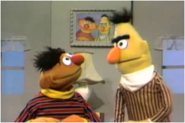 Bert and Ernie chat on the show 'Sesame Street.'