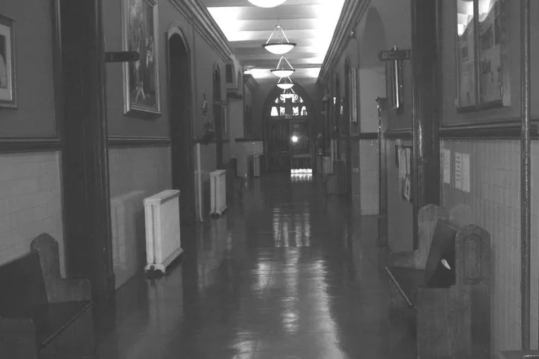 First-floor hallway at Phila.&rsquo;s Roman Catholic High School. Fourteen boys who walked these halls died in the Great War.