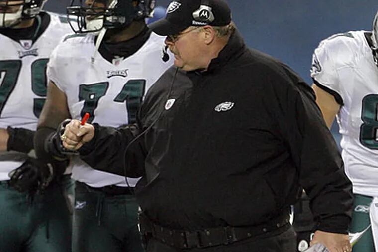 Eagles coach Andy Reid had plenty of things to be angry about Sunday night. (Yong Kim/Staff Photographer)