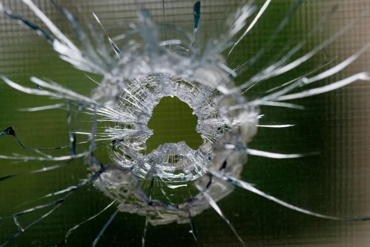 File photo of a bullet hole.