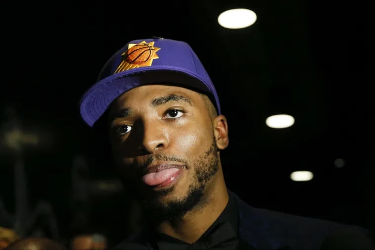 Mikal Bridges on draft night, shortly after the Sixers traded him to Phoenix.