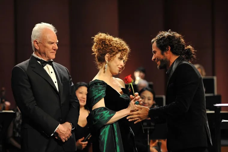 What are you doing after the show? (From left) Malcolm McDowell, Bernadette Peters, and Gael Garcia Bernal in the series &quot;Mozart in the Jungle,&quot; which purports to show the down-and-dirty secrets of classical musicians.