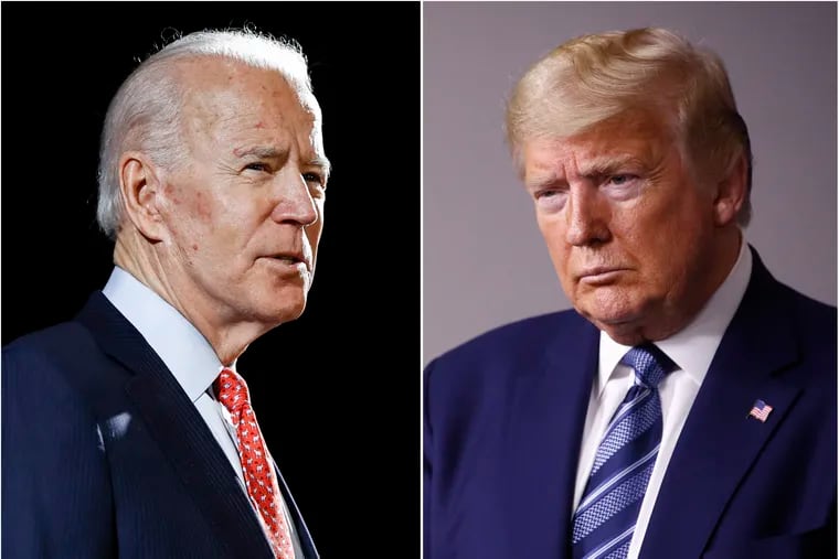 Joe Biden (left) and President Donald Trump
