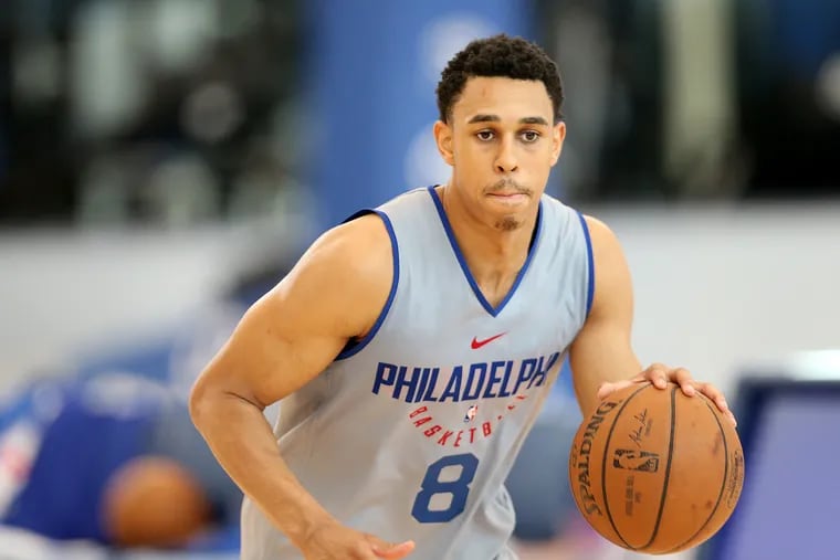 Zhaire Smith dribbling during a practice in July.