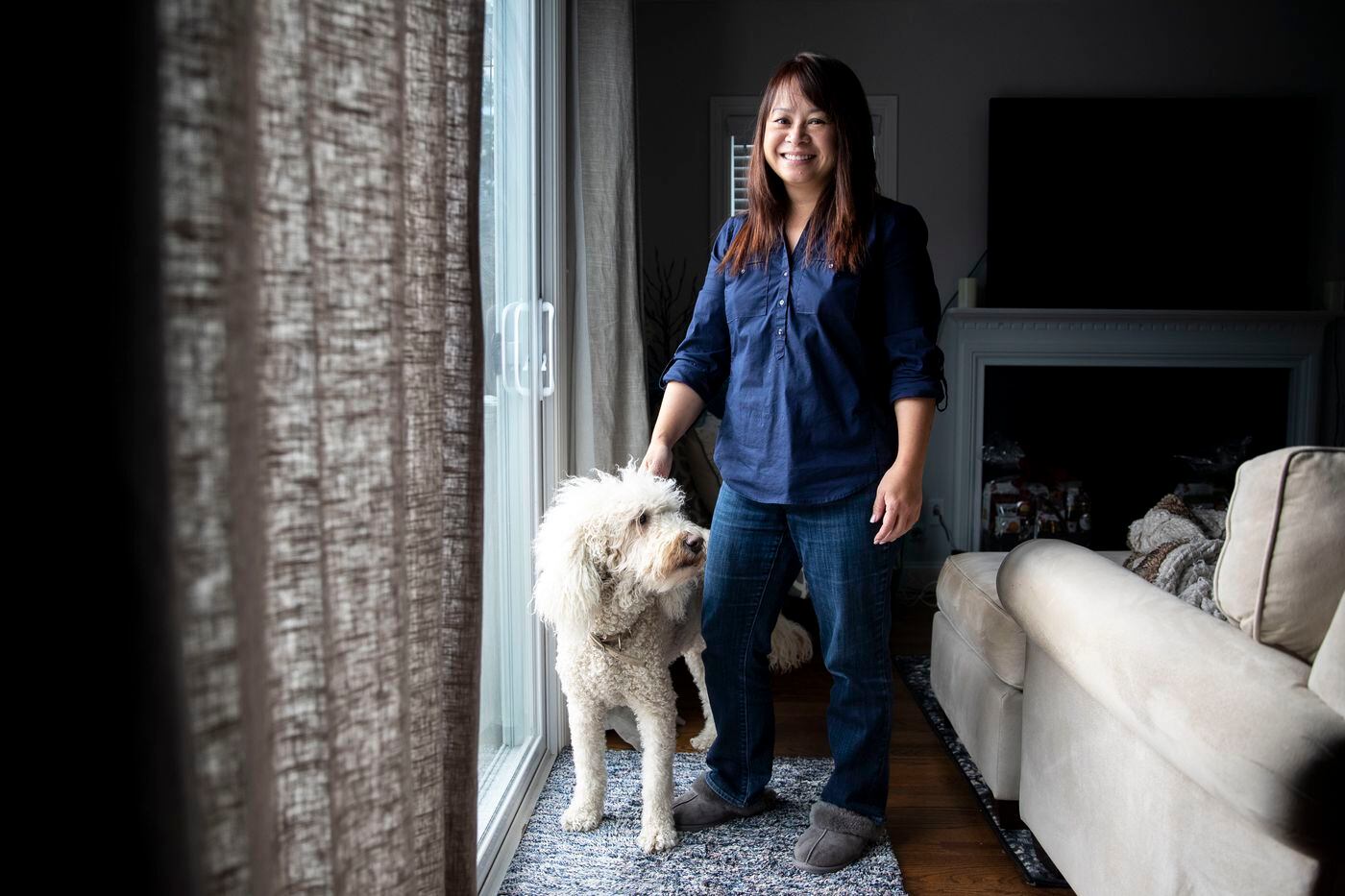 Uyen Khuong and her dog, Pax.