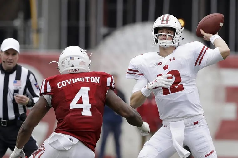 Wisconsin quarterback Alex Hornibrook (12) will lead the No. 5 Badgers against No. 19 Michigan this weekend.