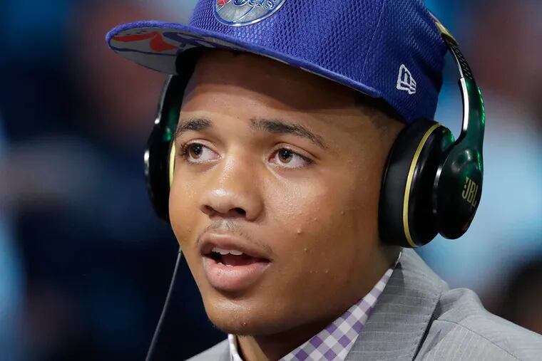 Markelle Fultz at the draft. Fultz, the No. 1 pick, has high expectations for the Sixers this season.