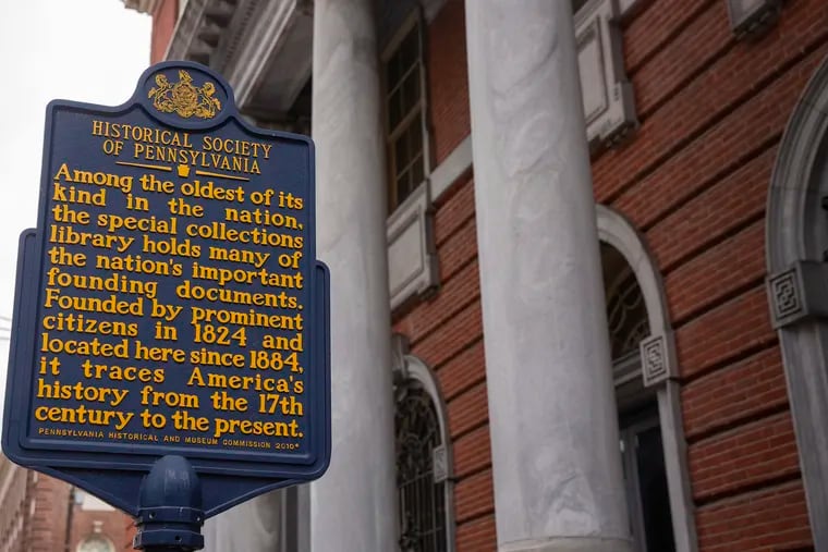 The Historical Society of Pennsylvania at 13th and Locust streets in Center City Philadelphia. The nearly 200-year-old library and archive announced April 8 that it would lay off 10 staff members and cut some programs.