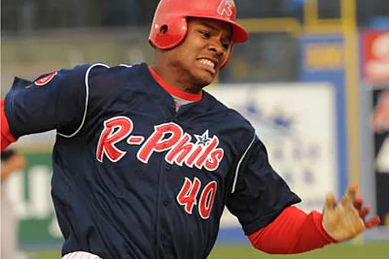 Phillies prospect Michael Taylor was hitting .341 with nine homers and 38 RBIs going into last night's game. (Ralph Trout)
