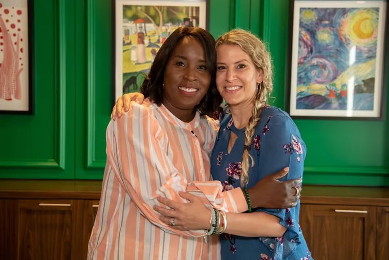 Tia Wimbush (left) and Susan Ellis, two months after they each donated a kidney to the other's husband.