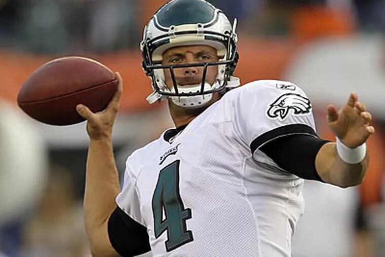 The Kevin Kolb era begins Sunday afternoon when the Eagles play the Packers at Lincoln Financial Field. (AP Photo/Ed Reinke)